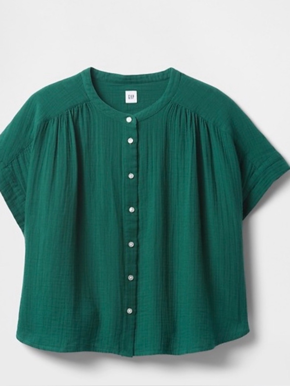 GAP Cotton Gauze Dolman Shirt - green xxl